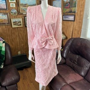 Vintage Lace Barbiecore Jacket and Skirt Set